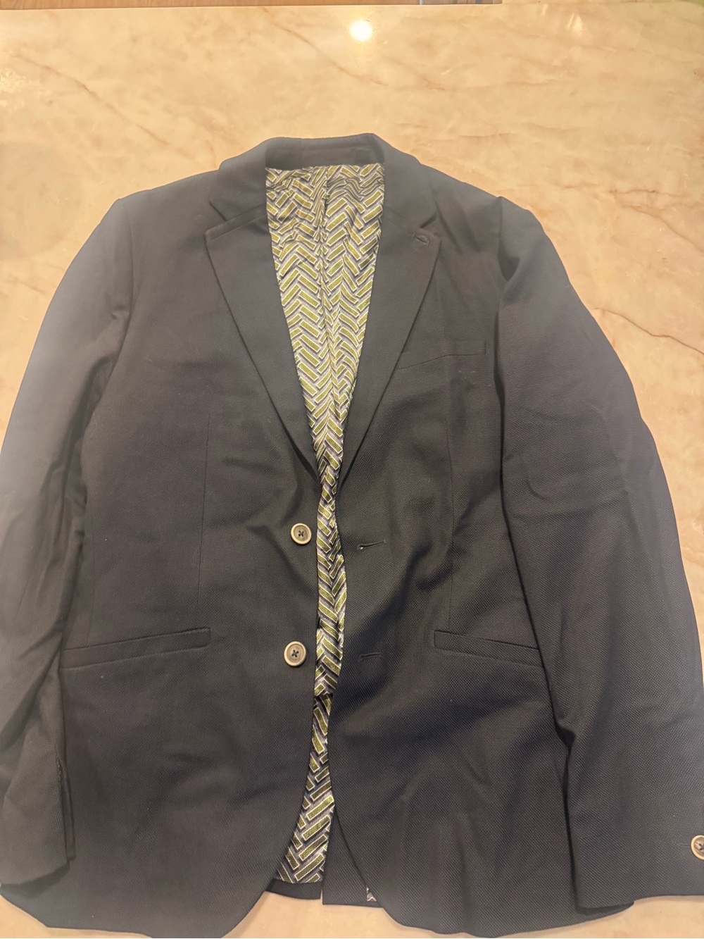 Ted Baker Navy Sport Coat with Patterned Lining